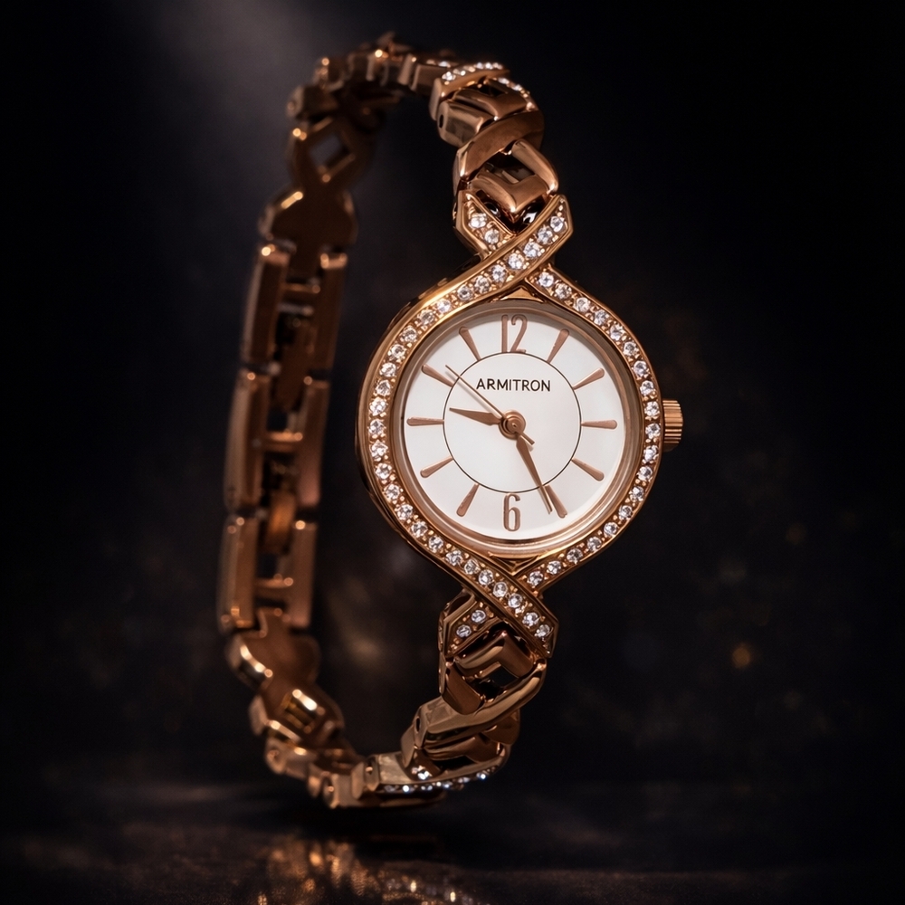 Armitron Women's Rose Gold Crystal Bracelet Watch - Rose Gold